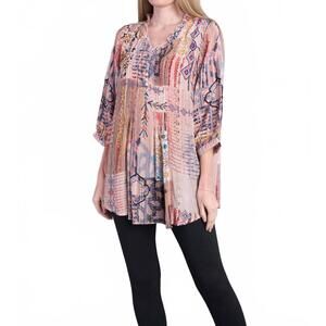 NEW SHANA APPAREL ruched tunic in rose